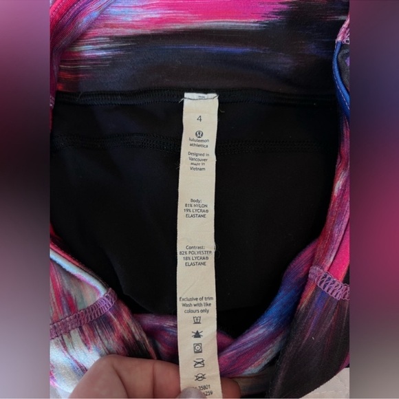Lululemon Athletica Gather & Crow Crop ll Full On Luon Leggings Size 4 - Picture 11 of 12